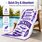 Personalized Purple Surf Beach Towel with Name - image 5