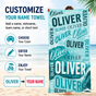 Personalized Teal Wave Beach Towel with Name - image 2