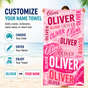 Personalized Pink Wave Beach Towel with Name - image 2