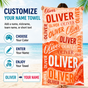 Personalized Coral Wave Beach Towel with Name - image 2
