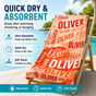 Personalized Coral Wave Beach Towel with Name - image 5