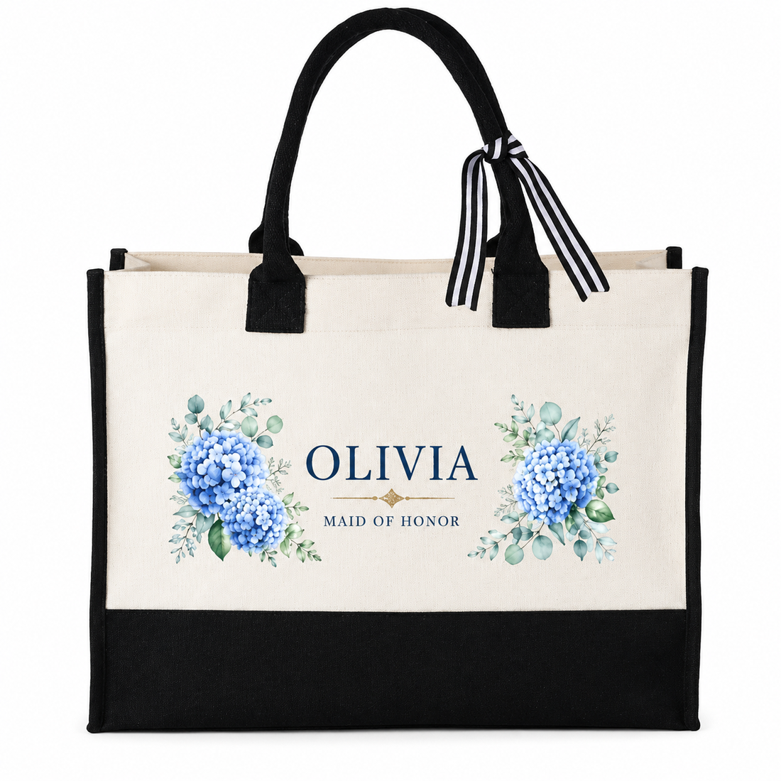 Personalized Maid of Honor Hydrangea Tote Bag - image 1
