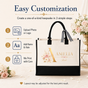 Personalized Bride Floral Initial Tote Bag - image 2
