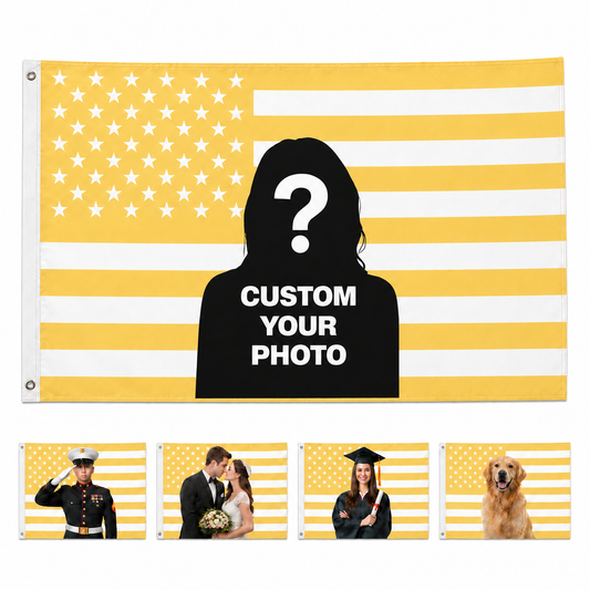 Custom Photo American Flag Banner - Soft Gold product image 7