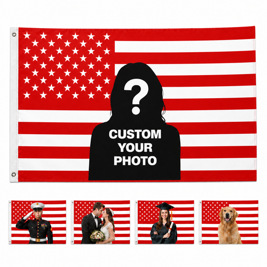 Custom Photo American Flag Banner - Crimson Red product image 1