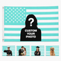 Custom Photo American Flag Banner - Aqua Blue product image 1