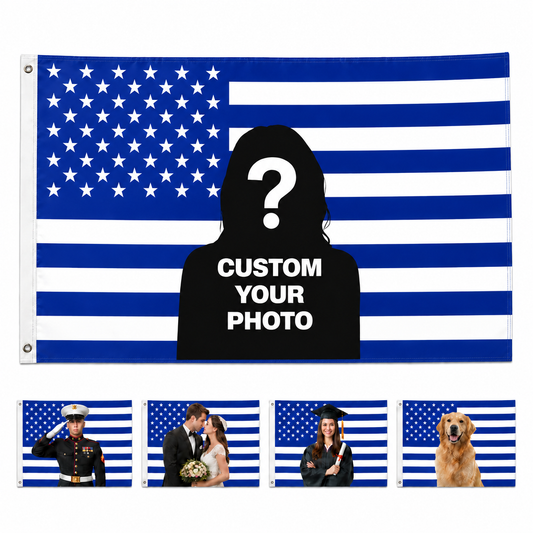 Custom Photo American Flag Banner - Klein Blue product image 1