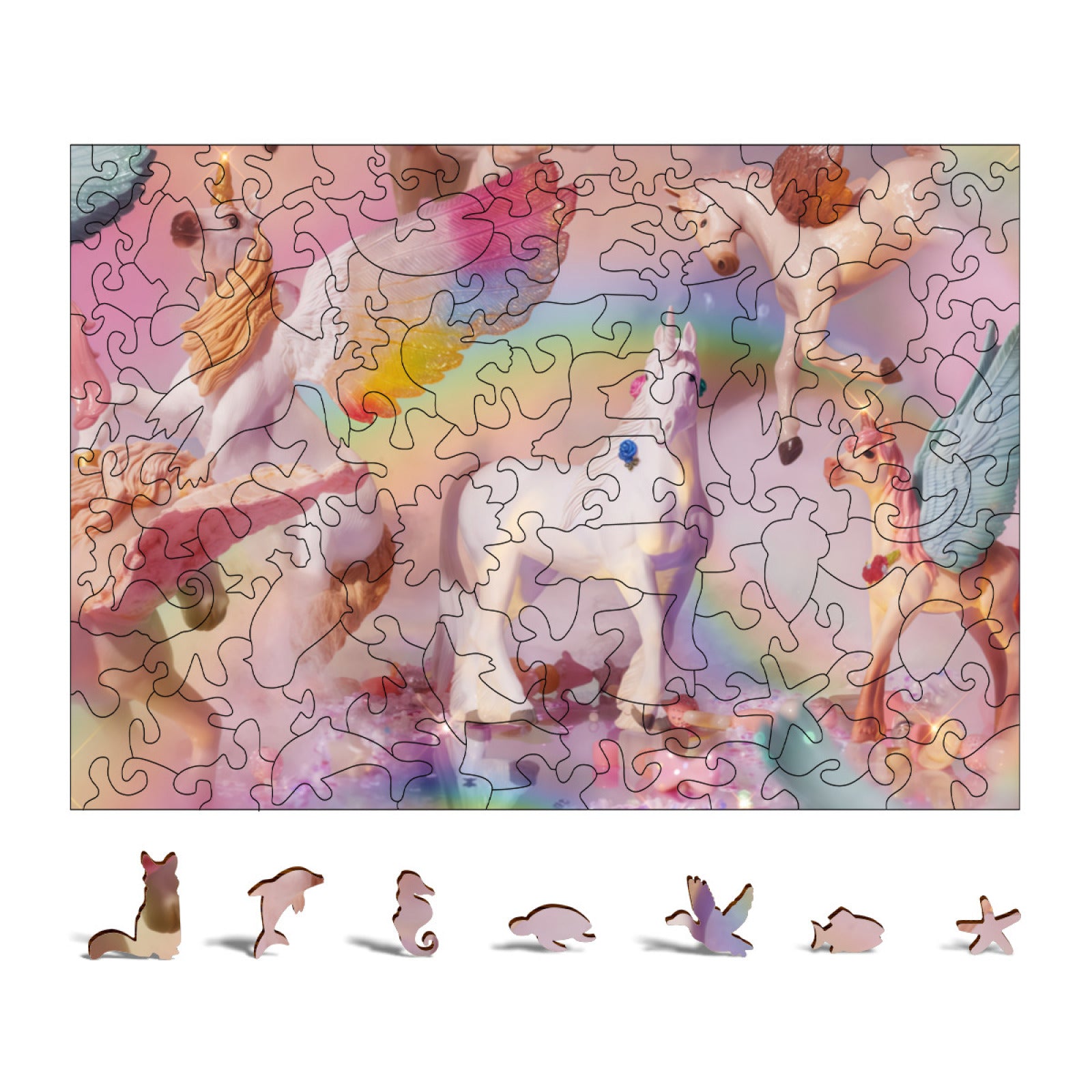 Enchanted Unicorn Jigsaw Puzzle (300/500/1000-Piece) | Magical Pastel Art for Kids, Adults & Family Game Night – Perfect Gift!