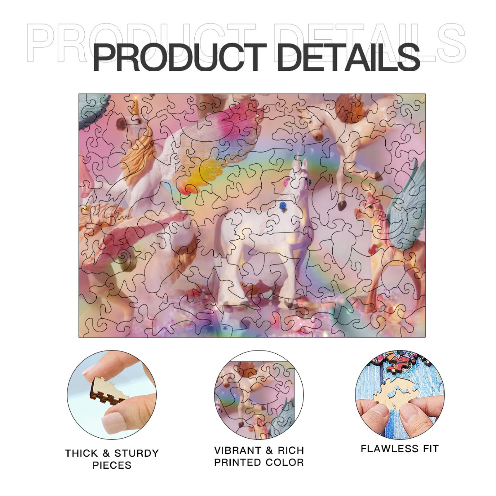 Enchanted Unicorn Jigsaw Puzzle (300/500/1000-Piece) | Magical Pastel Art for Kids, Adults & Family Game Night – Perfect Gift!