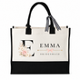 Personalized Bridesmaid Floral Initial Tote Bag - image 1