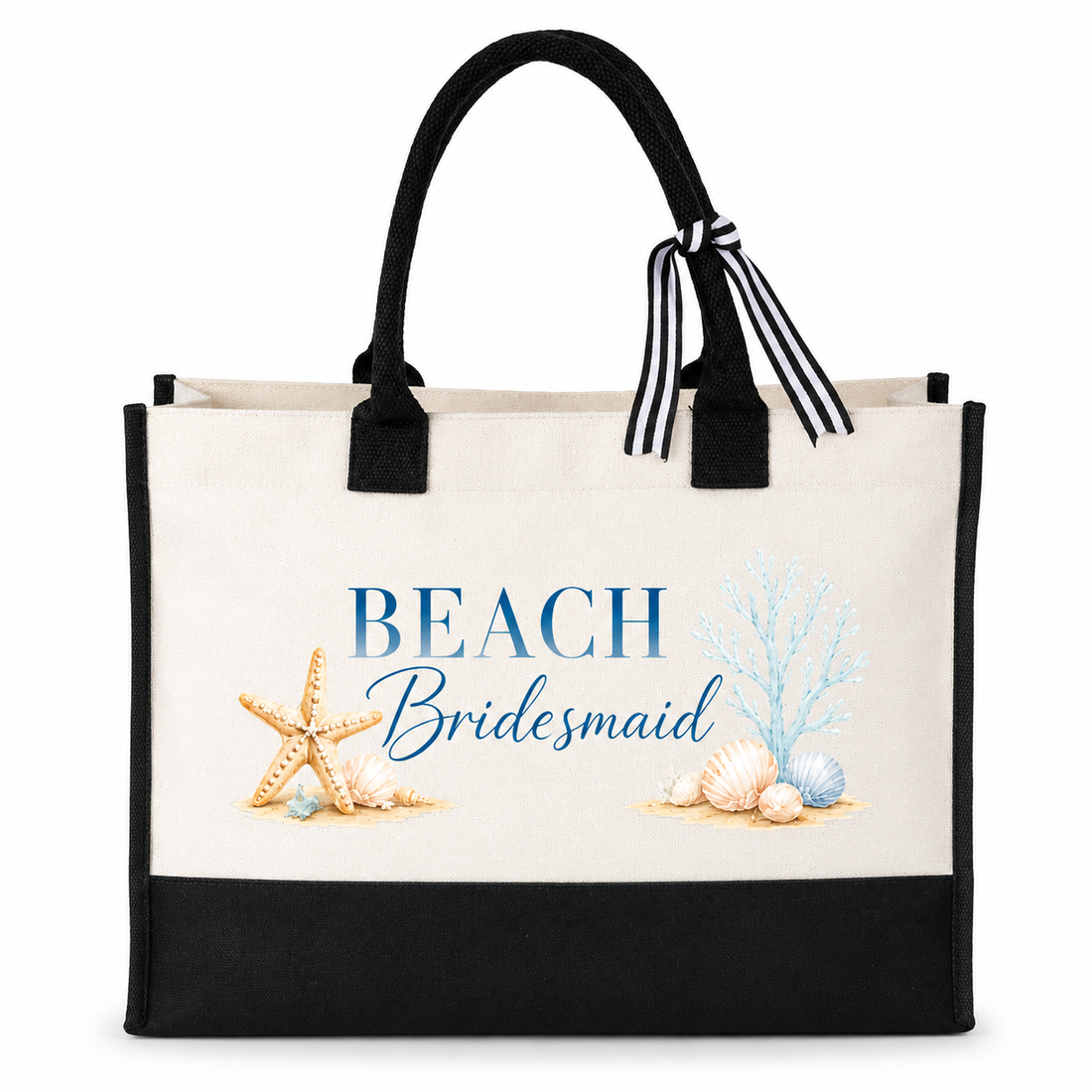 Beach Bridesmaid Coastal Wedding Tote Bag - image 1