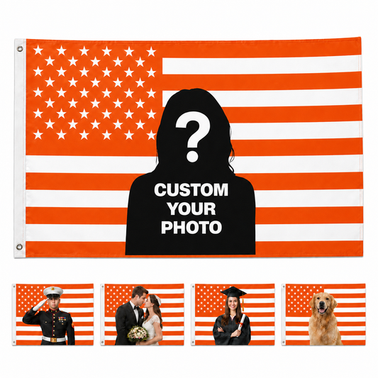 Custom Photo American Flag Banner - Orange product image 1