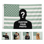 Custom Photo American Flag Banner - Sage Green Cream product image 1
