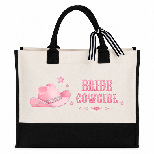 Bride Cowgirl Pink Wedding Tote Bag - image 1