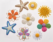 Handmade Floral & Starfish Shirt Collar Studs